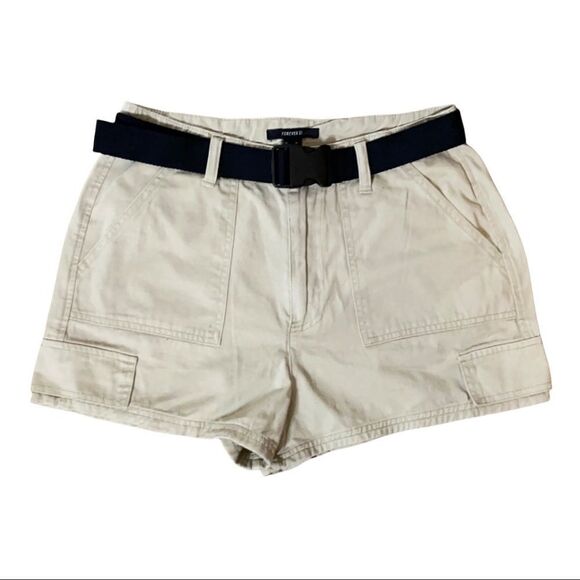 Forever 21 Khaki Cargo Shorts L - Picture 1 of 4